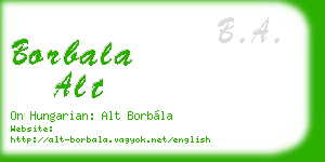 borbala alt business card